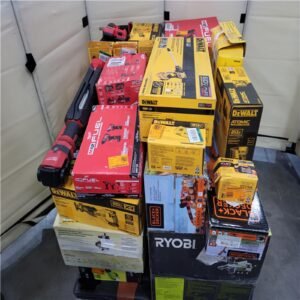 Home 26 Modern power tool pallets with 25 DeWalt, Milwaukee, Makita & Bosch units